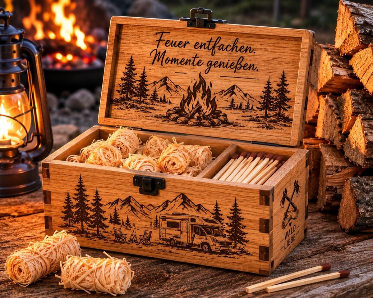 Feuer-Box mit Anzündholz & Kienspänen