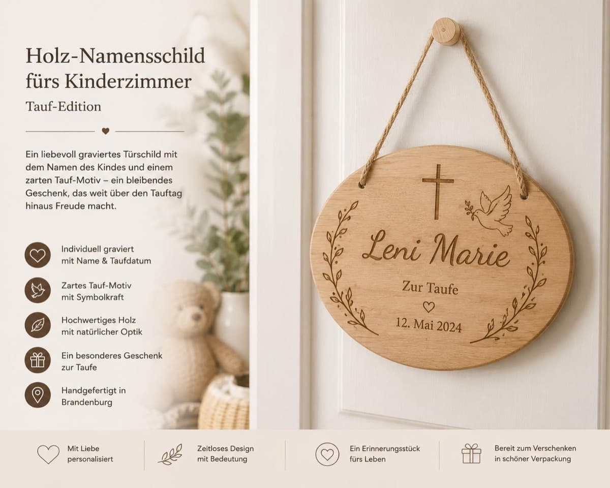 Holz-Namensschild fürs Kinderzimmer