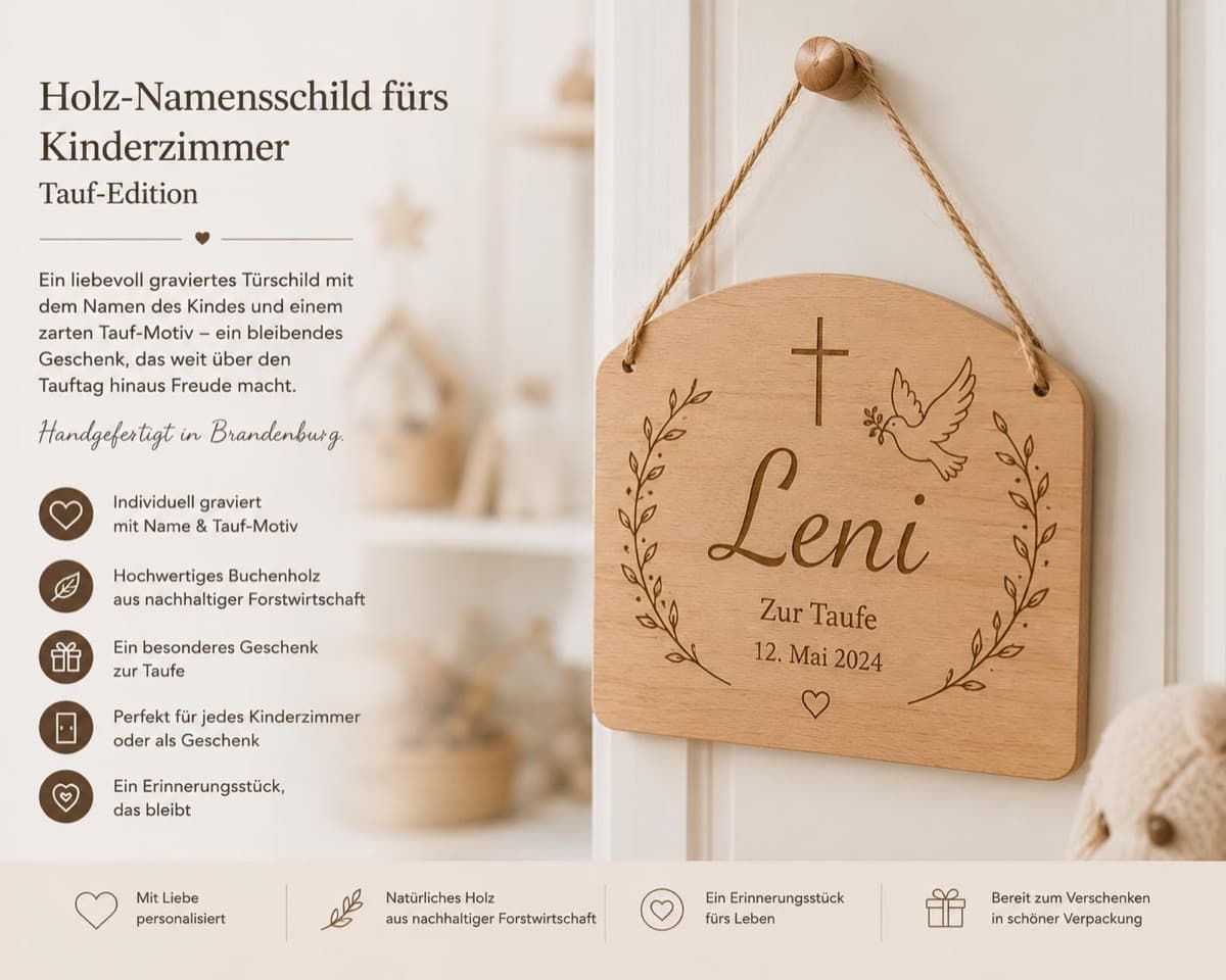 Holz-Namensschild fürs Kinderzimmer