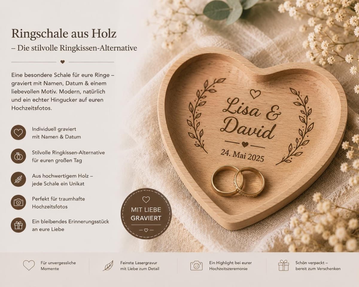 Ringschale aus Holz (Herz)