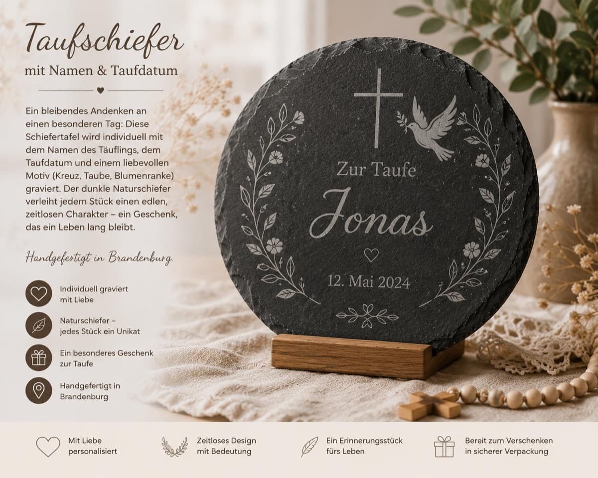 Taufkerzen-Halter aus Holz