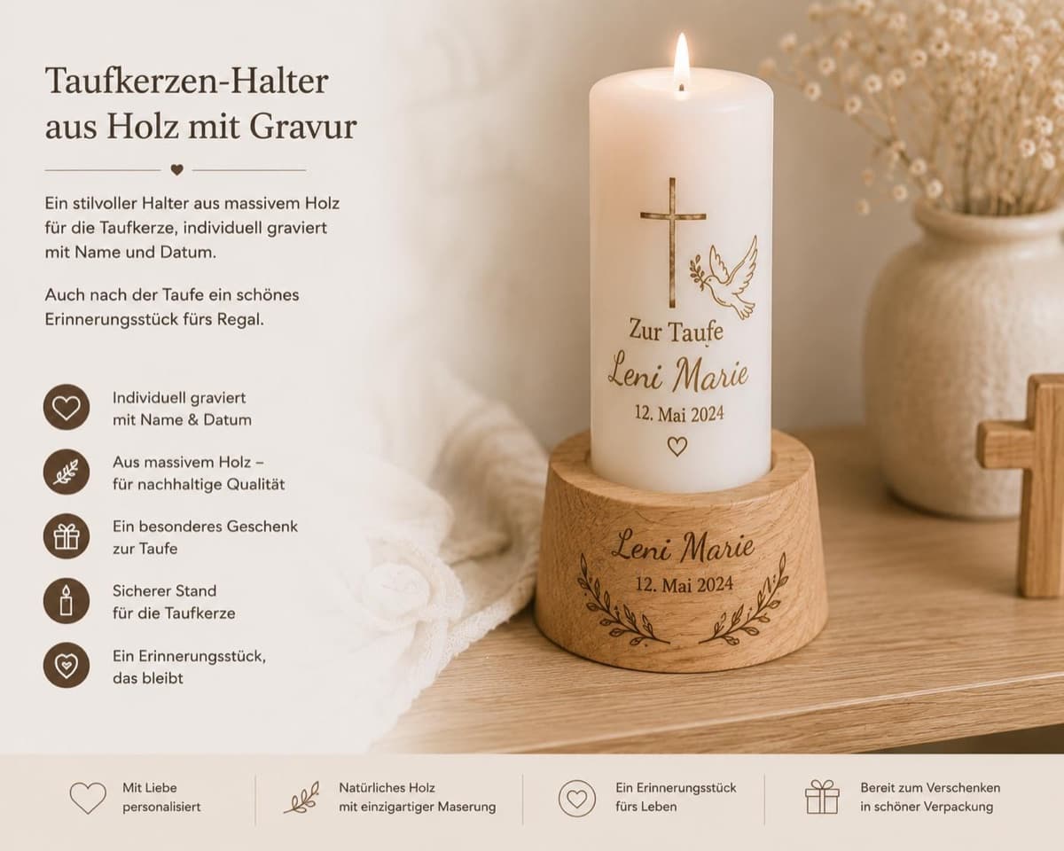 Taufschiefer mit Namen & Taufdatum