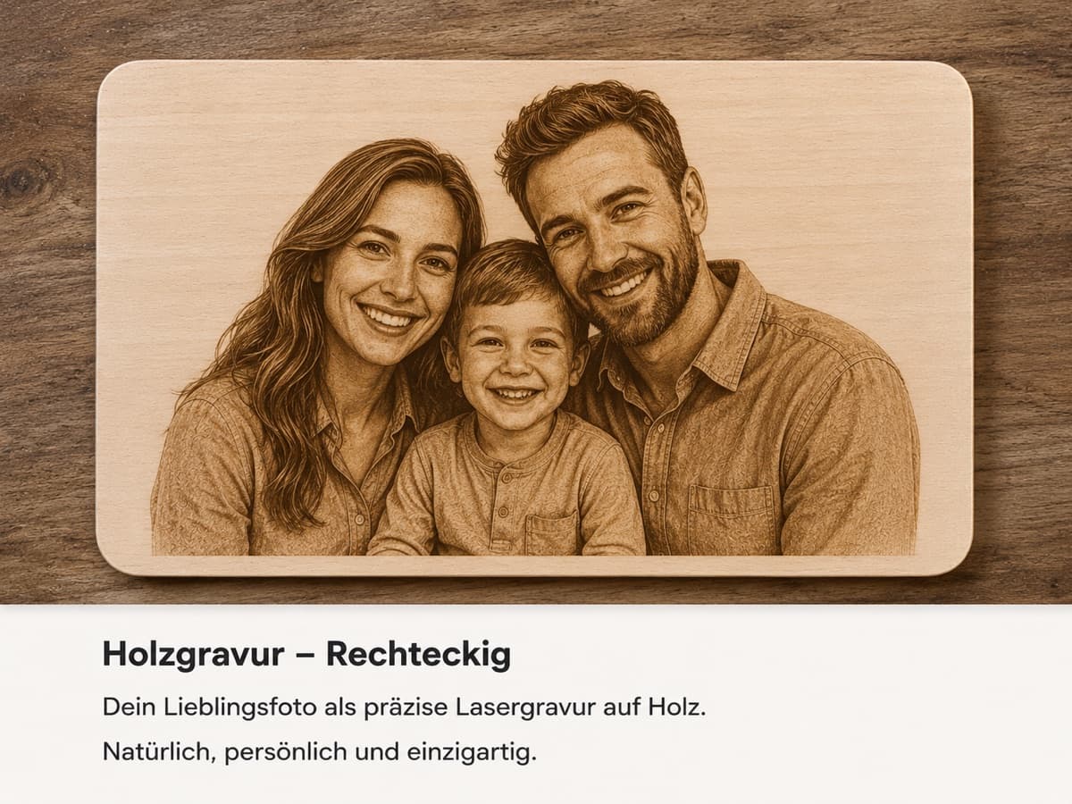 Holzgravur rechteckig – Foto & Motiv