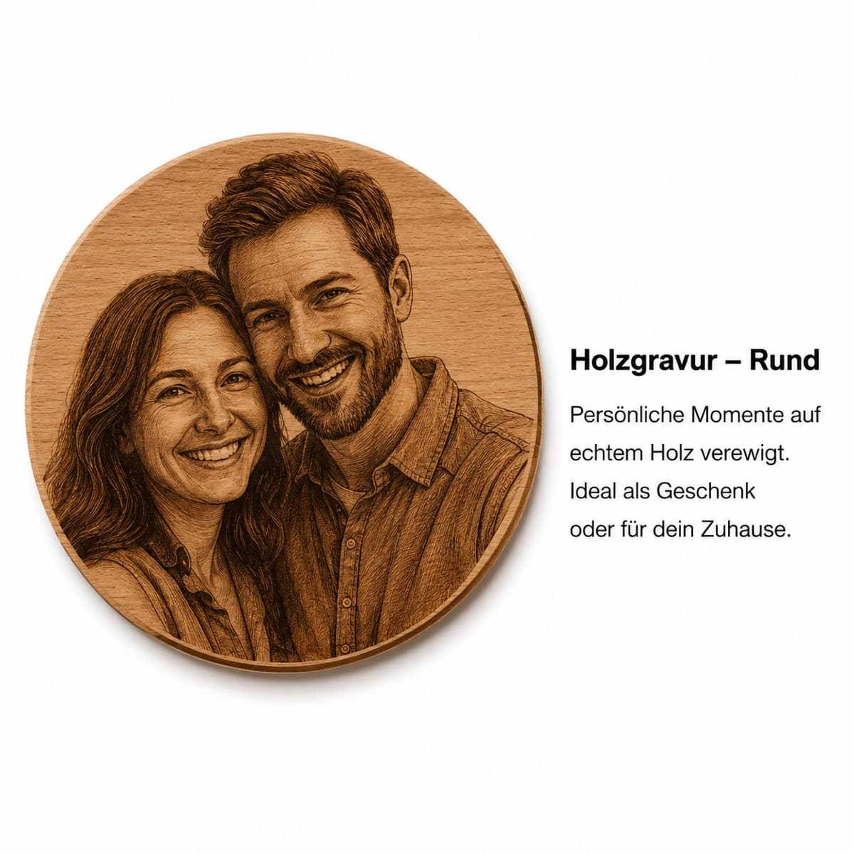 Holzgravur rund – Foto & Motiv