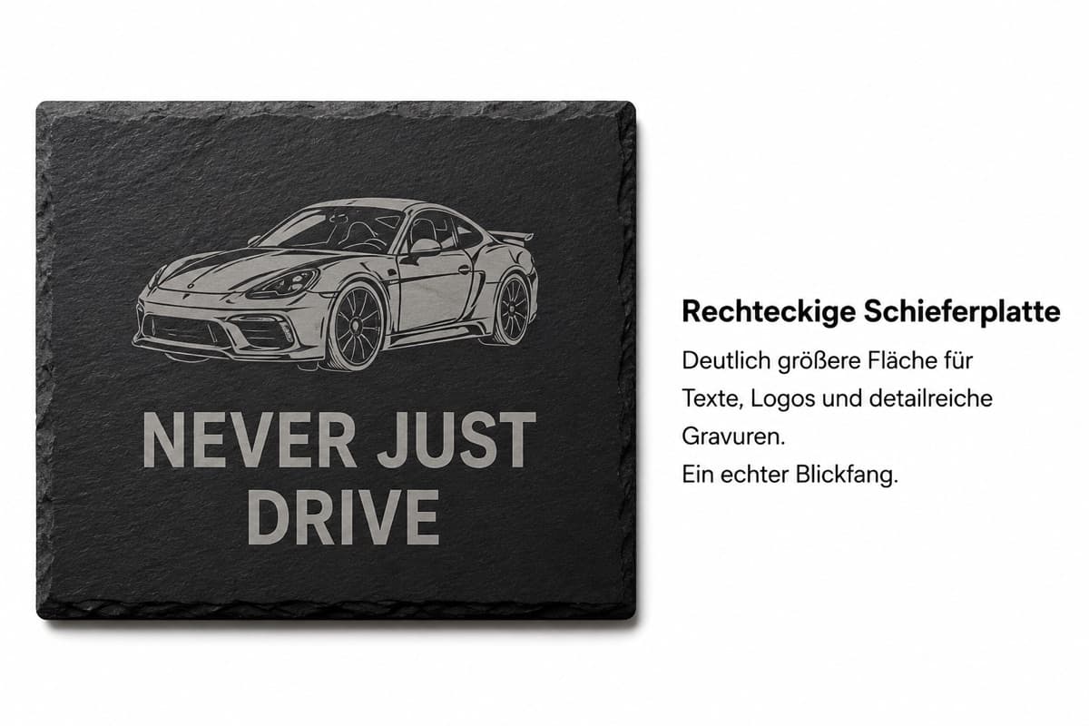 Rechteckige Schieferplatte – Spruch & Motiv