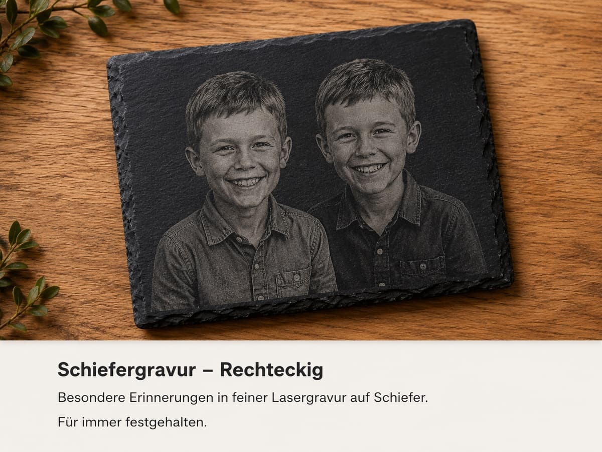 Schiefergravur rechteckig – Foto & Motiv
