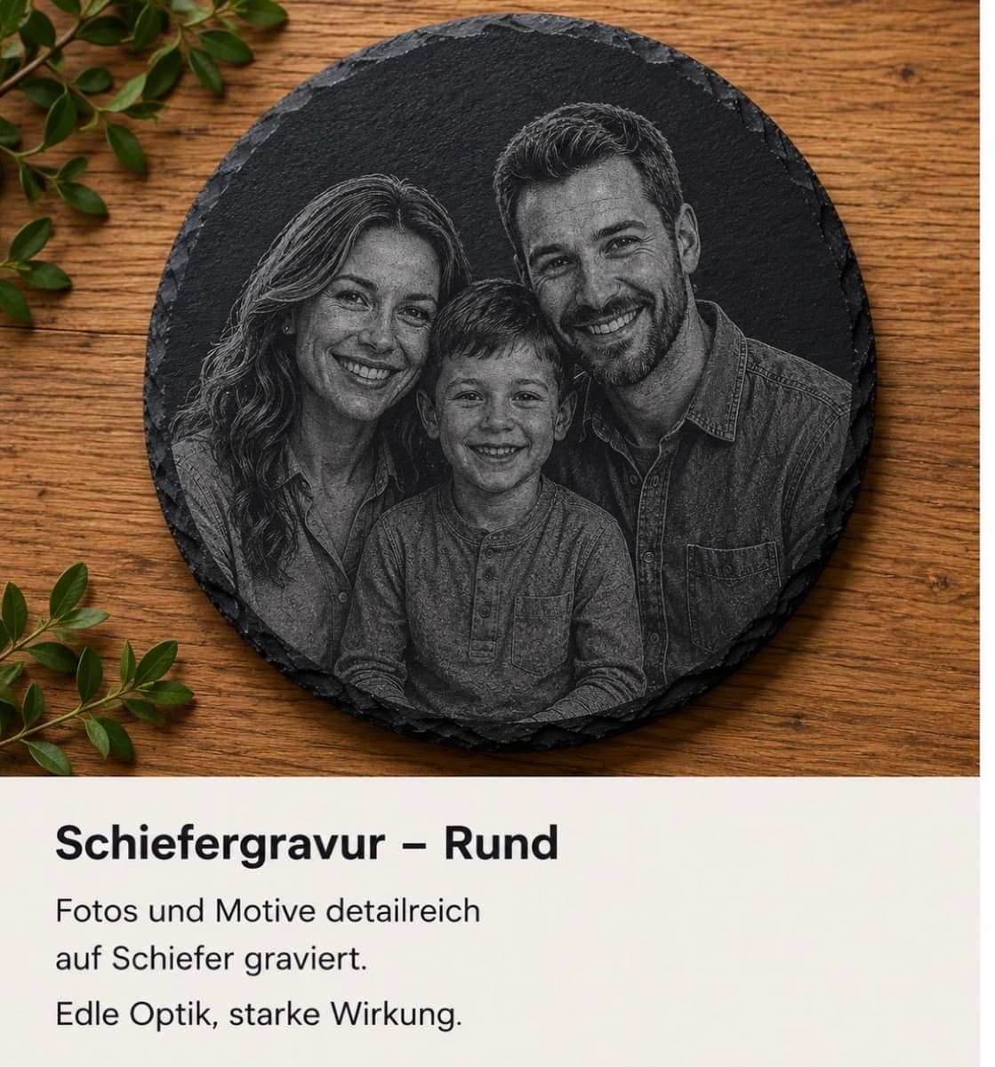 Lasergravur auf Schiefer